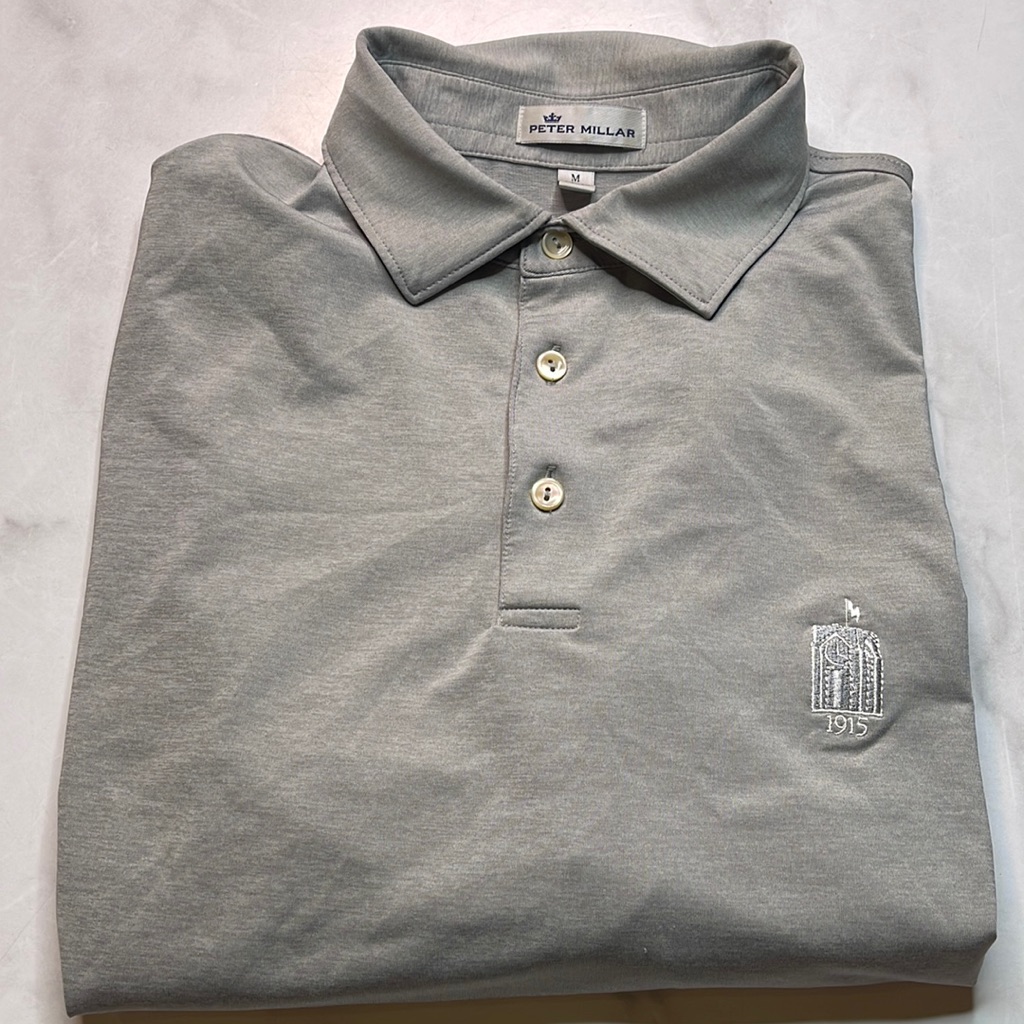 Peter Millar Solid Gray Performance Polo Olympia Fields